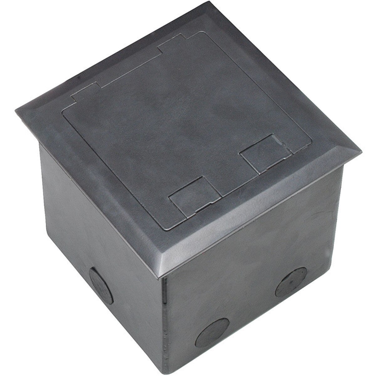 Deep Floor Box with 6 XLR Black 6" x 6"